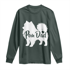 Proud Pomeranian Dad Long Sleeve Shirt Small Breed Dog Owner Gift TS12 Dark Forest Green Print Your Wear