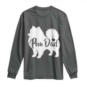 Proud Pomeranian Dad Long Sleeve Shirt Small Breed Dog Owner Gift TS12 Dark Heather Print Your Wear