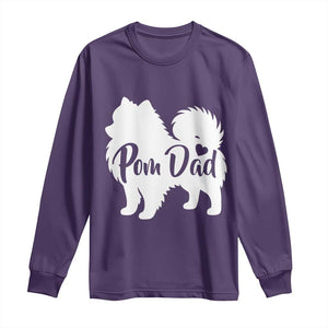 Proud Pomeranian Dad Long Sleeve Shirt Small Breed Dog Owner Gift TS12 Purple Print Your Wear
