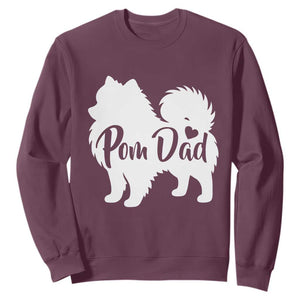 Proud Pomeranian Dad Sweatshirt Small Breed Dog Owner Gift TS12 Maroon Print Your Wear