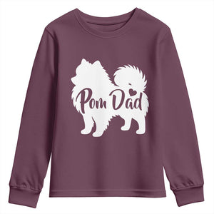 Proud Pomeranian Dad Youth Sweatshirt Small Breed Dog Owner Gift TS12 Maroon Print Your Wear