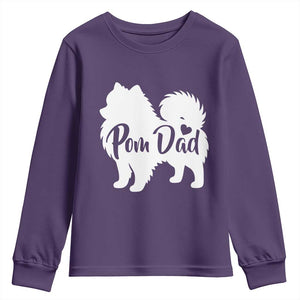 Proud Pomeranian Dad Youth Sweatshirt Small Breed Dog Owner Gift TS12 Purple Print Your Wear