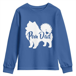 Proud Pomeranian Dad Youth Sweatshirt Small Breed Dog Owner Gift TS12 Royal Blue Print Your Wear
