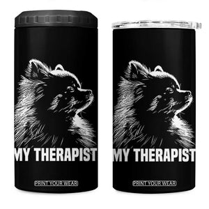 My Therapist Is A Pomeranian 4 in 1 Can Cooler Tumbler Dog Lover Gift Idea TS12 One Size: 16 oz Black Print Your Wear