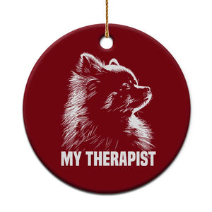 My Therapist Is A Pomeranian Ceramic Ornament Dog Lover Gift Idea TS12 1pc Red Print Your Wear