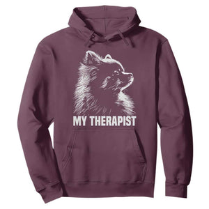 My Therapist Is A Pomeranian Hoodie Dog Lover Gift Idea TS12 Maroon Print Your Wear