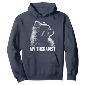 My Therapist Is A Pomeranian Hoodie Dog Lover Gift Idea TS12 Navy Print Your Wear