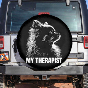 My Therapist Is A Pomeranian Spare Tire Cover Dog Lover Gift Idea TS12 No hole Black Print Your Wear