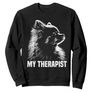 My Therapist Is A Pomeranian Sweatshirt Dog Lover Gift Idea TS12 Black Print Your Wear
