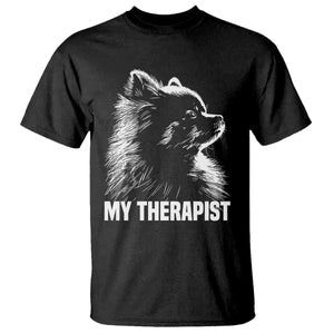 My Therapist Is A Pomeranian T Shirt Dog Lover Gift Idea TS12 Black Print Your Wear