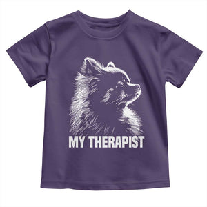 My Therapist Is A Pomeranian Toddler T Shirt Dog Lover Gift Idea TS12 Purple Print Your Wear