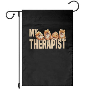 My Therapist Is My Dog Garden Flag Cute Pomeranian Lover Meme TS12 Black Print Your Wear
