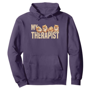 My Therapist Is My Dog Hoodie Cute Pomeranian Lover Meme TS12 Purple Print Your Wear