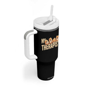 My Therapist Is My Dog Tumbler With Handle Cute Pomeranian Lover Meme TS12 Print Your Wear