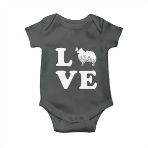 Love Pomeranian Baby Onesie Cute Pom Dog Lover Gift TS12 Dark Heather Print Your Wear