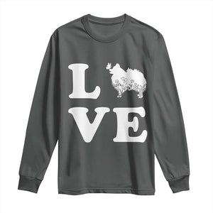 Love Pomeranian Long Sleeve Shirt Cute Pom Dog Lover Gift TS12 Dark Heather Print Your Wear