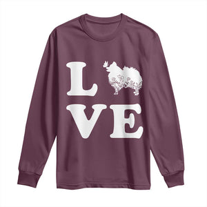 Love Pomeranian Long Sleeve Shirt Cute Pom Dog Lover Gift TS12 Maroon Print Your Wear