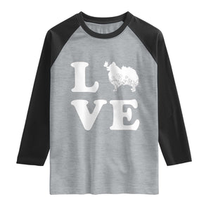 Love Pomeranian Raglan Shirt Cute Pom Dog Lover Gift TS12 Heather Gray Black Print Your Wear