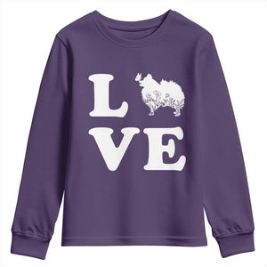 Love Pomeranian Youth Sweatshirt Cute Pom Dog Lover Gift TS12 Purple Print Your Wear