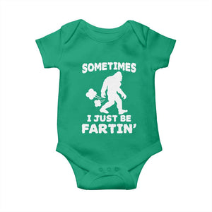 Bigfoot Bathroom Humor Baby Onesie Sometimes I Just Be Fartin TS12 Irish Green Print Your Wear