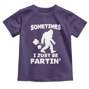 Bigfoot Bathroom Humor Toddler T Shirt Sometimes I Just Be Fartin TS12 Purple Print Your Wear