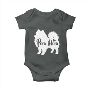 Proud Pom Mom Baby Onesie Pomeranian Dog Lover Gift TS12 Dark Heather Print Your Wear