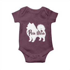 Proud Pom Mom Baby Onesie Pomeranian Dog Lover Gift TS12 Maroon Print Your Wear