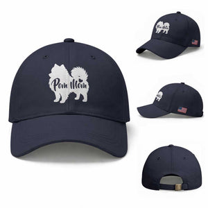 Proud Pom Mom Baseball Cap Pomeranian Dog Lover Gift TS12 Baseball Cap Universal Fit Navy Print Your Wear