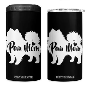 Proud Pom Mom 4 in 1 Can Cooler Tumbler Pomeranian Dog Lover Gift TS12 One Size: 16 oz Black Print Your Wear