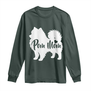 Proud Pom Mom Long Sleeve Shirt Pomeranian Dog Lover Gift TS12 Dark Forest Green Print Your Wear