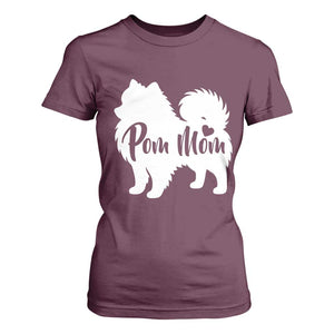 Proud Pom Mom T Shirt For Women Pomeranian Dog Lover Gift TS12 Maroon Print Your Wear