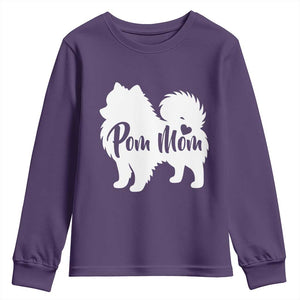 Proud Pom Mom Youth Sweatshirt Pomeranian Dog Lover Gift TS12 Purple Print Your Wear