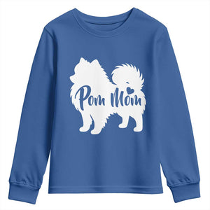 Proud Pom Mom Youth Sweatshirt Pomeranian Dog Lover Gift TS12 Royal Blue Print Your Wear