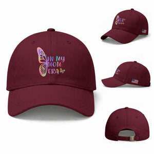 In My Mom Era Baseball Cap Colorful Butterfly Mothers Day Gift TS12 Baseball Cap Universal Fit Maroon Print Your Wear
