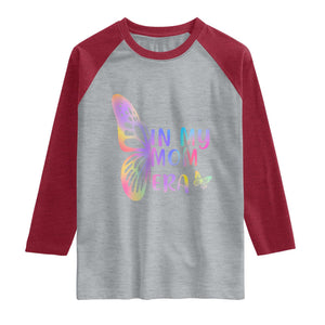 In My Mom Era Raglan Shirt Colorful Butterfly Mothers Day Gift TS12 Heather Gray Heather Red Print Your Wear
