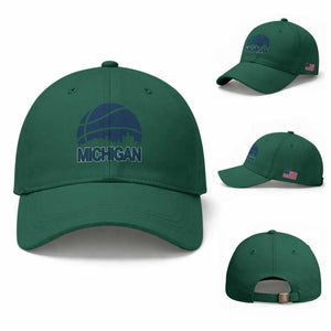 Vintage Urban Michigan Skyline Baseball Cap Gift For Basketball Fan TS12 Baseball Cap Universal Fit Irish Green Print Your Wear