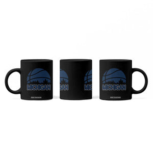 Vintage Urban Michigan Skyline Coffee Mug Gift For Basketball Fan TS12 Print Your Wear