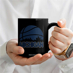 Vintage Urban Michigan Skyline Coffee Mug Gift For Basketball Fan TS12 Print Your Wear