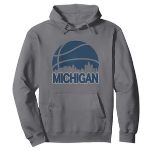 Vintage Urban Michigan Skyline Hoodie Gift For Basketball Fan TS12 Charcoal Print Your Wear