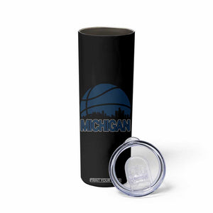 Vintage Urban Michigan Skyline Skinny Tumbler Gift For Basketball Fan TS12 Print Your Wear