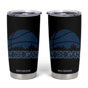 Vintage Urban Michigan Skyline Tumbler Cup Gift For Basketball Fan TS12 Black Print Your Wear
