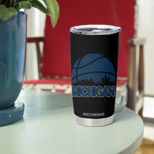 Vintage Urban Michigan Skyline Tumbler Cup Gift For Basketball Fan TS12 Print Your Wear