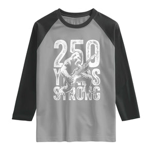 250 Years Strong Bigfoot Guitar Raglan Shirt USA 250th Anniversary Gift TS12 Sport Gray Black Print Your Wear