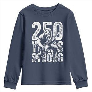 250 Years Strong Bigfoot Guitar Youth Sweatshirt USA 250th Anniversary Gift TS12 Navy Print Your Wear