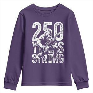 250 Years Strong Bigfoot Guitar Youth Sweatshirt USA 250th Anniversary Gift TS12 Purple Print Your Wear