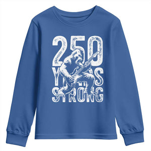 250 Years Strong Bigfoot Guitar Youth Sweatshirt USA 250th Anniversary Gift TS12 Royal Blue Print Your Wear