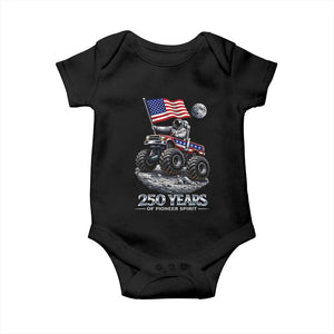 Astronaut 250 Years Of Pioneer Spirit Baby Onesie USA 250th Anniversary TS12 Black Print Your Wear