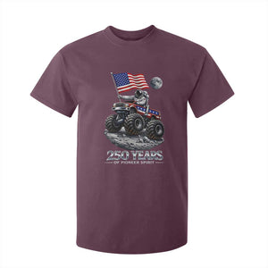 Astronaut 250 Years Of Pioneer Spirit T Shirt For Kid USA 250th Anniversary TS12 Maroon Print Your Wear