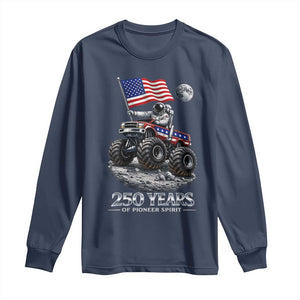 Astronaut 250 Years Of Pioneer Spirit Long Sleeve Shirt USA 250th Anniversary TS12 Navy Print Your Wear