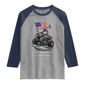 Astronaut 250 Years Of Pioneer Spirit Raglan Shirt USA 250th Anniversary TS12 Sport Gray Navy Print Your Wear
